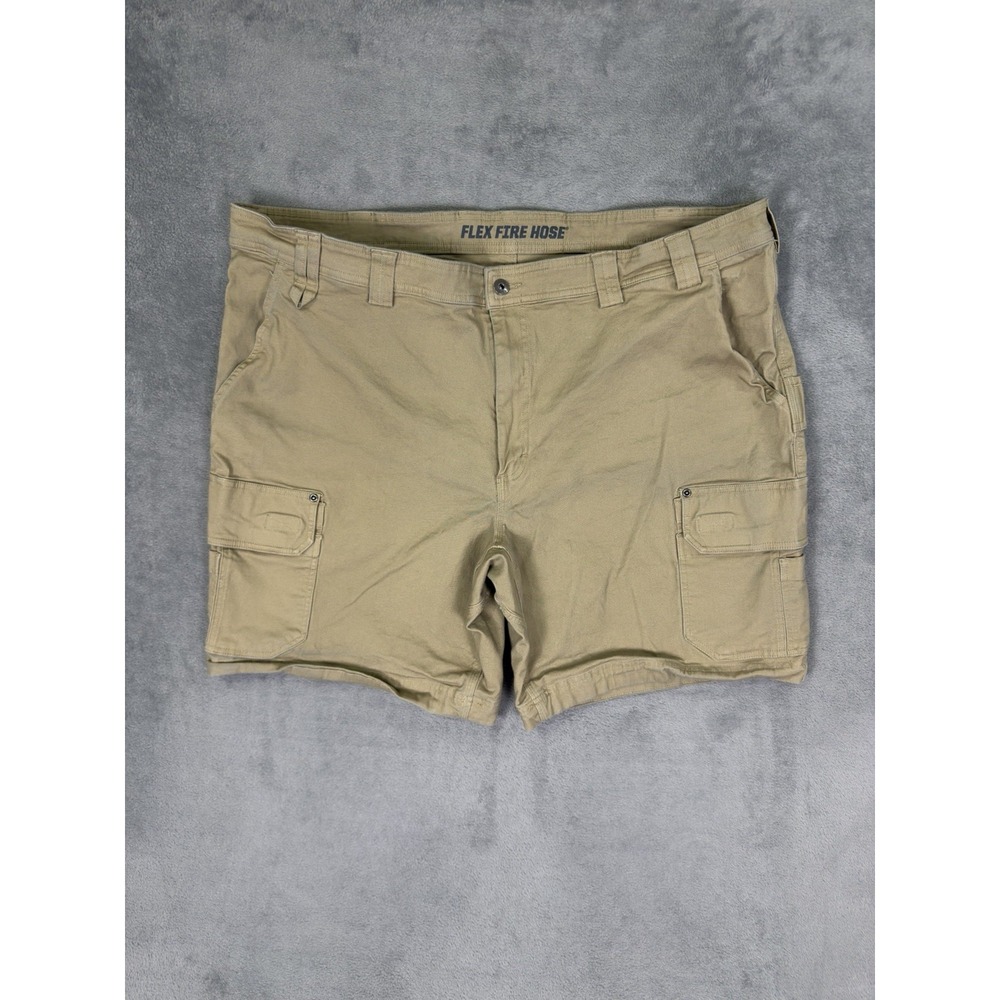 Duluth Trading Shorts Mens 46 Tan Flex Fire Hose Relaxed Fit Cargo Pockets